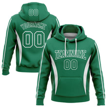 Load image into Gallery viewer, Custom Stitched Kelly Green White 3D Pattern Design Color Blocking Stripe Sports Pullover Sweatshirt Hoodie