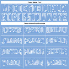 Load image into Gallery viewer, Custom Stitched Light Blue White 3D Pattern Design Color Blocking Stripe Sports Pullover Sweatshirt Hoodie