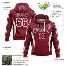 Load image into Gallery viewer, Custom Stitched Crimson White 3D Pattern Design Color Blocking Stripe Sports Pullover Sweatshirt Hoodie