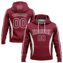 Load image into Gallery viewer, Custom Stitched Crimson White 3D Pattern Design Color Blocking Stripe Sports Pullover Sweatshirt Hoodie