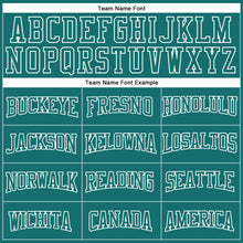 Load image into Gallery viewer, Custom Stitched Teal White 3D Pattern Design Color Blocking Stripe Sports Pullover Sweatshirt Hoodie