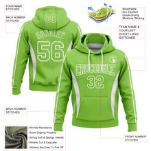 Load image into Gallery viewer, Custom Stitched Neon Green White 3D Pattern Design Color Blocking Stripe Sports Pullover Sweatshirt Hoodie