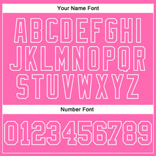 Load image into Gallery viewer, Custom Stitched Pink White 3D Pattern Design Color Blocking Stripe Sports Pullover Sweatshirt Hoodie