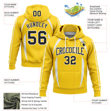 Load image into Gallery viewer, Custom Stitched Gold Black-White 3D Pattern Design Contrast Color Stripe Sports Pullover Sweatshirt Hoodie