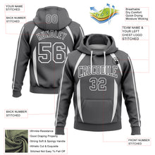 Load image into Gallery viewer, Custom Stitched Steel Gray White 3D Pattern Design Contrast Color Stripe Sports Pullover Sweatshirt Hoodie