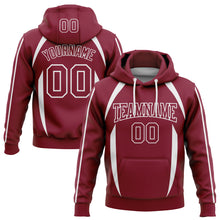Load image into Gallery viewer, Custom Stitched Crimson White 3D Pattern Design Contrast Color Stripe Sports Pullover Sweatshirt Hoodie