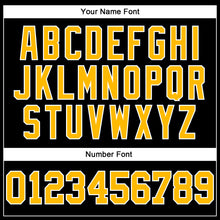 Load image into Gallery viewer, Custom Stitched Black Gold-White 3D Pattern Design Segmentation Patchwork Stripe Sports Pullover Sweatshirt Hoodie