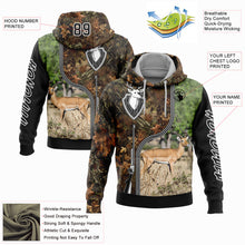 Load image into Gallery viewer, Custom Camo Black-White 3D Deer And Impala Gun Hunting Sports Pullover Sweatshirt Hoodie