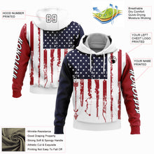 Load image into Gallery viewer, Custom Navy Red-Black 3D American Flag And Hunting Tools Sports Pullover Sweatshirt Hoodie