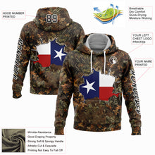 Load image into Gallery viewer, Custom Camo Black-White 3D Texas Flag And Hunting Sports Pullover Sweatshirt Hoodie
