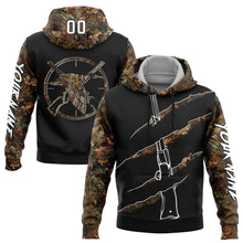 Load image into Gallery viewer, Custom Black White-Camo 3D Duck Gun Hunting Sports Pullover Sweatshirt Hoodie