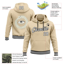 Load image into Gallery viewer, Custom Stitched City Cream White-Black 3D Pattern Design Evil Eyes Sports Pullover Sweatshirt Hoodie