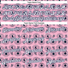 Load image into Gallery viewer, Custom Stitched Light Pink White-Navy 3D Pattern Design Evil Eyes Sports Pullover Sweatshirt Hoodie