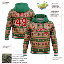 Load image into Gallery viewer, Custom Stitched Kelly Green Red-White 3D Christmas Sports Pullover Sweatshirt Hoodie