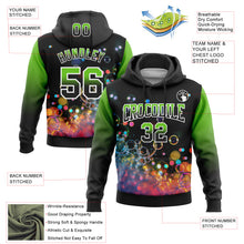 Load image into Gallery viewer, Custom Stitched Black Aurora Green-White Fade 3D Pattern Design Colorful Bubbles Sports Pullover Sweatshirt Hoodie