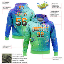 Load image into Gallery viewer, Custom Stitched Thunder Blue Bay Orange Black-Neon Green Fade 3D Pattern Design Colorful Bubbles Sports Pullover Sweatshirt Hoodie