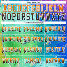 Load image into Gallery viewer, Custom Stitched Thunder Blue Bay Orange Black-Neon Green Fade 3D Pattern Design Colorful Bubbles Sports Pullover Sweatshirt Hoodie