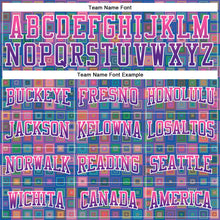 Load image into Gallery viewer, Custom Stitched Royal Pink-Purple 3D Pattern Design Geometric Gradient Square Shapes Sports Pullover Sweatshirt Hoodie