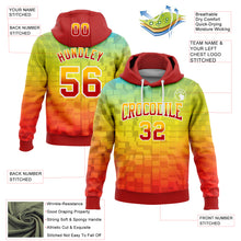 Load image into Gallery viewer, Custom Stitched Gold Red-White 3D Pattern Design Geometric Gradient Square Shapes Sports Pullover Sweatshirt Hoodie