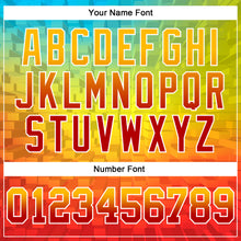 Load image into Gallery viewer, Custom Stitched Gold Red-White 3D Pattern Design Geometric Gradient Square Shapes Sports Pullover Sweatshirt Hoodie