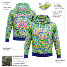 Load image into Gallery viewer, Custom Stitched Green Light Blue Pink-Royal Fade 3D Pattern Design Geometric Shapes Sports Pullover Sweatshirt Hoodie