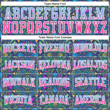 Load image into Gallery viewer, Custom Stitched Royal Light Blue-Pink Fade 3D Pattern Design Geometric Fractal Shapes Sports Pullover Sweatshirt Hoodie