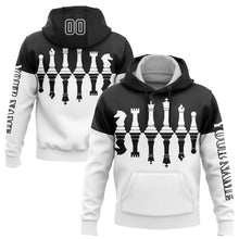 Load image into Gallery viewer, Custom Black White 3D Chess International Chess Day Sports Pullover Sweatshirt Hoodie