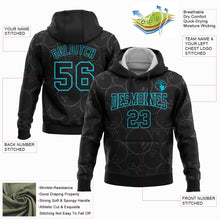 Load image into Gallery viewer, Custom Stitched Black Lakes Blue 3D Bowling Ball Sports Pullover Sweatshirt Hoodie