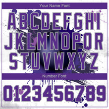 Load image into Gallery viewer, Custom Stitched White Purple-Gray 3D Dripping Splatter Bowling Ball Sports Pullover Sweatshirt Hoodie