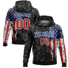 Load image into Gallery viewer, Custom Stitched Black Red-Royal 3D Billiard Snooker 8 Ball American Flag Sports Pullover Sweatshirt Hoodie