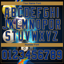 Load image into Gallery viewer, Custom Stitched Navy Royal-Old Gold 3D Billiard Sports Pullover Sweatshirt Hoodie
