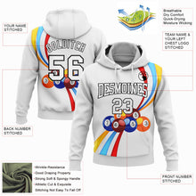 Load image into Gallery viewer, Custom Stitched White Black 3D Billiard Sports Pullover Sweatshirt Hoodie