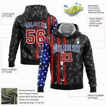 Load image into Gallery viewer, Custom Stitched Black Red-Royal 3D Billiard Snooker 8 Ball American Flag Sports Pullover Sweatshirt Hoodie