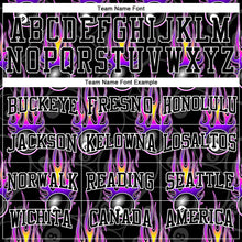 Load image into Gallery viewer, Custom Stitched Black White-Purple 3D Flame Billiard Snooker 8 Ball Sports Pullover Sweatshirt Hoodie