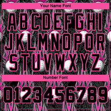 Load image into Gallery viewer, Custom Stitched Black Pink-White 3D Flame Golf Ball Sports Pullover Sweatshirt Hoodie