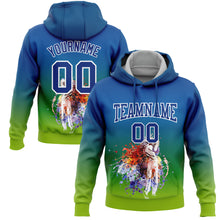 Load image into Gallery viewer, Custom Stitched Royal Neon Green-White 3D Golfing Golf Ball Sports Pullover Sweatshirt Hoodie