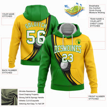 Load image into Gallery viewer, Custom Stitched Yellow White-Grass Green 3D Golf Ball Sports Pullover Sweatshirt Hoodie