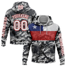 Load image into Gallery viewer, Custom Camo White-Red 3D Chile Chilean Flag Sports Pullover Sweatshirt Salute To Service Hoodie