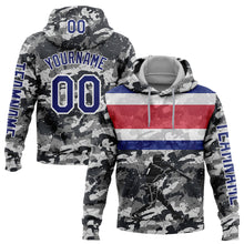 Load image into Gallery viewer, Custom Camo Royal-White 3D Costa Rica Costa Rican Flag Sports Pullover Sweatshirt Salute To Service Hoodie
