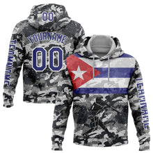 Load image into Gallery viewer, Custom Camo Dark Purple-White 3D Cuba Cuban Flag Sports Pullover Sweatshirt Salute To Service Hoodie