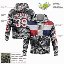 Load image into Gallery viewer, Custom Camo White-Red 3D Dominican Republic Flag Sports Pullover Sweatshirt Salute To Service Hoodie