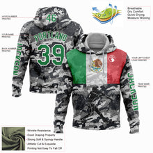 Load image into Gallery viewer, Custom Camo Kelly Green-White 3D Mexico Mexican Flag Sports Pullover Sweatshirt Salute To Service Hoodie