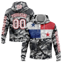 Load image into Gallery viewer, Custom Camo White-Red 3D Panama Panamanian Flag Sports Pullover Sweatshirt Salute To Service Hoodie