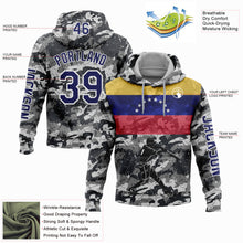 Load image into Gallery viewer, Custom Camo Navy-White 3D Venezuela Venezuelan Flag Sports Pullover Sweatshirt Salute To Service Hoodie