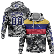 Load image into Gallery viewer, Custom Camo Navy-White 3D Venezuela Venezuelan Flag Sports Pullover Sweatshirt Salute To Service Hoodie