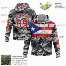 Load image into Gallery viewer, Custom Camo Red-White 3D Puerto Rico Puerto Rican Flag Sports Pullover Sweatshirt Salute To Service Hoodie
