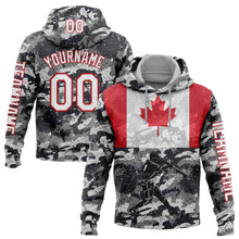 Load image into Gallery viewer, Custom Camo White-Fire Red 3D Canada Canadian Flag Sports Pullover Sweatshirt Salute To Service Hoodie