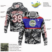 Load image into Gallery viewer, Custom Camo White-Red 3D Belize Belizean Flag Sports Pullover Sweatshirt Salute To Service Hoodie