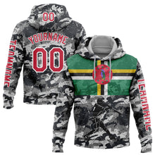 Load image into Gallery viewer, Custom Camo Red-White 3D Dominica Dominican Flag Sports Pullover Sweatshirt Salute To Service Hoodie