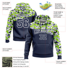Load image into Gallery viewer, Custom Stitched Camo Navy Neon Green-Gray 3D Sports Pullover Sweatshirt Salute To Service Hoodie